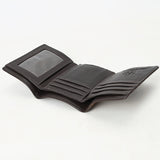 BAR H EQUINE Rodeo Hand Carved Unisex Trifold Wallet Genuine Hair-On Leather