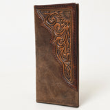 BAR H EQUINE Rodeo Hand Carved Unisex Bifold Wallet Genuine Hair-On Leather
