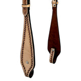 Bar H Equine Leather Horse Headstall Breast Collar & One Ear Tan