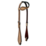 Bar H Equine Leather Horse Headstall Breast Collar & One Ear Tan - One Ear Headstall