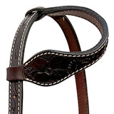 Bar H Equine Horse Genuine Leather Floral Carved Tack Set Dark Brown