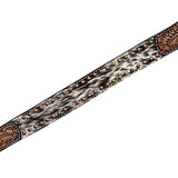 Bar H Equine Western Hair On Leather Headstall & Breast Collar Floral Brown