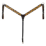 BAR H EQUINE Western Handtooled Leather Horse Headstall & Breast Collar Set | Tack - Breast Collor