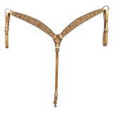 BAR H EQUINE Western Handtooled Leather Horse Headstall & Breast Collar Set | Tack - Breast Collor