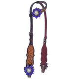 Bar H Equine American Leather Horse Saddle Tack One Ear Headstall | Breast Collar Browband Wither Strap Set for Horses BER113