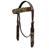 Bar H Equine Premium Hand Tooled Leather Breast Collar Stainless Steel Hardware Brown