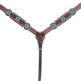 Bar H Equine Genuine Western American Leather Horse Premium Headstall & Breast Collar Set