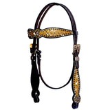 Bar H Equine Western Horse Genuine American Leather Wither Straps Breast Collar Headstall Tack Set