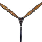 Bar H Equine Western Horse Genuine American Leather Wither Straps Breast Collar Headstall Tack Set