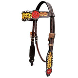 Bar H Equine Western Horse Floral Cheetah Print Genuine American Leather Tack Set