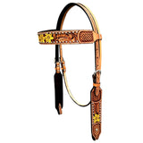 BAR H EQUINE Western Leather Horse Headstall & Breast Collar Wither Strap