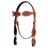 Bar H Equine Western Horse Floral Rawhide Genuine American Leather Tack Set