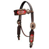BAR H EQUINE Western Leather Horse Headstall & Breast Collar Wither Strap