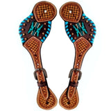 Bar H Equine Leather Spurs Straps for Adults Western Womens Spur Horse Riding Barrel Racing Show and Rodeo Strap Adult Women