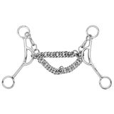 BAR H EQUINE Horse Western Gag Bit with Chain Mouth Stainless Steel | Ideal for Barrel Racing