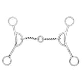 BAR H EQUINE Western Gag Bit with Twisted Wire Life Saver Link - Ideal for Barrel Racing