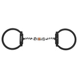 BAR H EQUINE Western Antique Fixed Snaffle Bit Twisted Wire Mouthpiece w/ Copper Rings