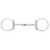 BAR H EQUINE Western D-Ring Snaffle Bit Twisted Mouth with Copper Rings
