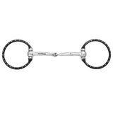 BAR H EQUINE Western Silver Dot Ring Snaffle Bit Stainless Steel