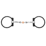 BAR H EQUINE Western Silver Dots D-Ring Snaffle with Copper Roller