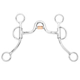 BAR H EQUINE Western Argentine Shank Bit with Ported & Copper Roller