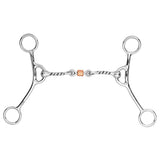 BAR H EQUINE Stainless Steel Twisted Wire Horse Gag Bit with Copper Roller | Mild Leverage Western Training Bit