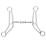 BAR H EQUINE Western Gag Bit Twisted Wire w/ Copper Roller Mouthpiece