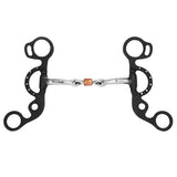 BAR H EQUINE Western Argentine Shank Bit with Copper Roller & Curb Ring