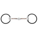 BAR H EQUINE Western Ring Snaffle with Twisted Copper & Stainless Steel Mouth