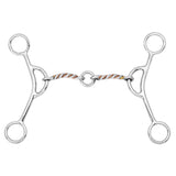 BAR H EQUINE Western Argentine Gag Bit Twisted Copper Wire Mouthpiece with Life Saver Link