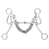 BAR H EQUINE Western Gag Bit Single-Jointed Mouthpiece with Curb Chain