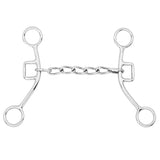 BAR H EQUINE Western Gag Bit with Chain Mouthpiece Stainless Steel