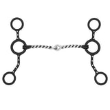 BAR H EQUINE Western Cowhorse Junior Bit with Silver Dots & Twisted Wire Mouthpiece
