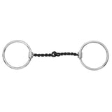 BAR H EQUINE Loose O-Ring Snaffle Bit with Twisted Sweet Iron Mouthpiece