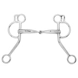 BAR H EQUINE Argentine Snaffle Bit with Single Jointed Mouthpiece - Silver 2742