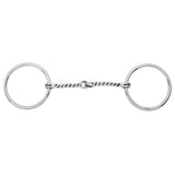 BAR H EQUINE Weighted O Ring Twisted Copper Wire Snaffle Bit with Black Sweet Iron | Horse Bits Western Training - Brass BIT132