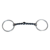 HILASON Western Horse Weighted O Ring Snaffle Bit SS and Black Sweet Iron