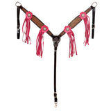 Bar H Equine American Leather Horse Saddle Tack One Ear Headstall  Breast Collar Browband Wither Strap Set