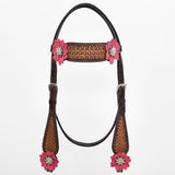 Bar H Equine American Leather Horse Saddle Tack One Ear Headstall  Breast Collar Browband Wither Strap Set