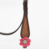 Bar H Equine American Leather Horse Saddle Tack One Ear Headstall  Breast Collar Browband Wither Strap Set