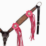 Bar H Equine American Leather Horse Saddle Tack One Ear Headstall  Breast Collar Browband Wither Strap Set