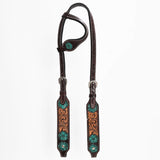 Bar H Equine Genuine Western American Leather Horse Premium Headstall & Breast Collar Set