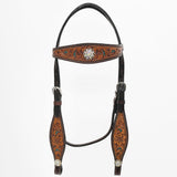 Bar H Equine Genuine Western American Leather Horse Premium Headstall & Breast Collar Set