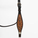 Bar H Equine Genuine Western American Leather Horse Premium Headstall & Breast Collar Set