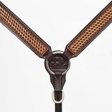 Western Handtooled Leather Horse Headstall & Breast Collar Set - view 7