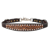 Bar H Equine Genuine Western American Leather Horse Premium Headstall & Breast Collar Set