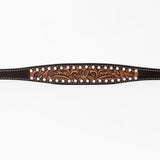 Bar H Equine Genuine Western American Leather Horse Premium Headstall & Breast Collar Set
