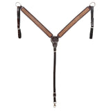 BAR H EQUINE Western Handtooled Leather Horse Headstall & Breast Collar Set | Tack - Breast Collor
