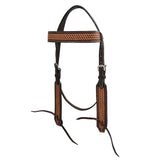 Western Handtooled Leather Horse Headstall & Breast Collar Set - view 10