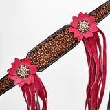 Bar H Equine American Leather Horse Saddle Tack One Ear Headstall  Breast Collar Browband Wither Strap Set